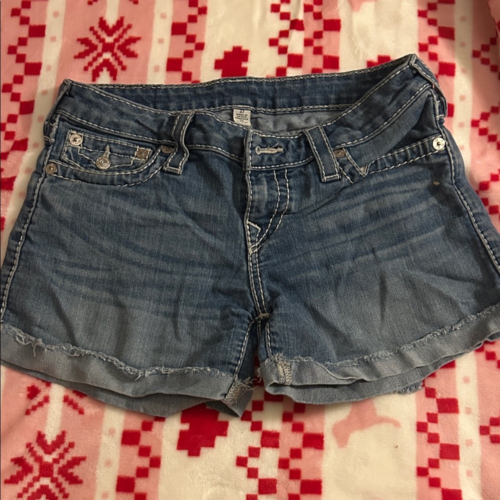True Religion Blue Jean Shorts